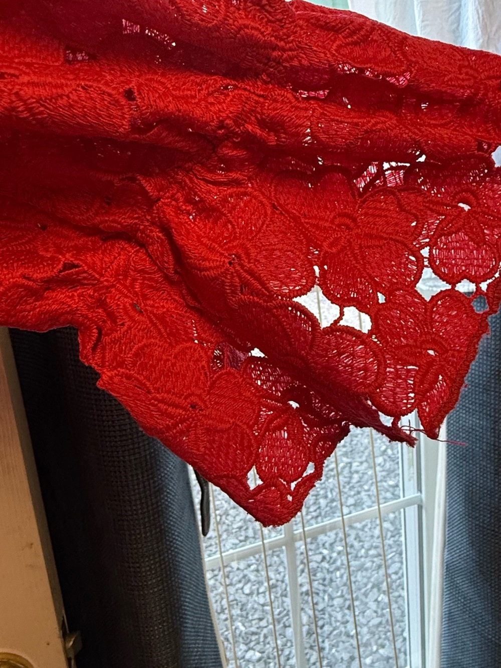 Tuckernuck Catalina red lace blouse with lining XXL - Picture 4 of 10